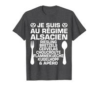 Humour Alsacien Régime & Apéro Alsace Cadeau Spécialité T-Shirt, Homme, Chiné Foncé, M