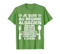 Humour Alsacien Régime & Apéro Alsace Cadeau Spécialité T-Shirt, Homme, Herbe, 3XL