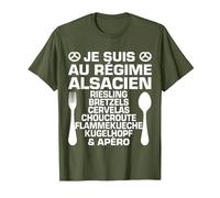 Humour Alsacien Régime & Apéro Alsace Cadeau Spécialité T-Shirt, Homme, Olive, XXL