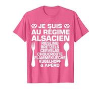Humour Alsacien Régime & Apéro Alsace Cadeau Spécialité T-Shirt, Homme, Rose Chiné, M