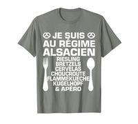 Humour Alsacien Régime & Apéro Alsace Cadeau Spécialité T-Shirt, Homme, Vert Kaki chiné, S