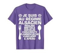 Humour Alsacien Régime & Apéro Alsace Cadeau Spécialité T-Shirt, Homme, Violet Chiné, M