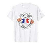 Humour Ambulancier Super-héros Ambulance Drapeau Français T-Shirt