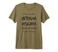 Humour Amusant de Designer d'intérieur alimenté par Un café Accro à la caféine T-Shirt Haut de Gamme
