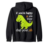 Humour Amusant T Rex Joke Happy Dinosaur Clap Sweat à Capuche