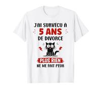 Humour Anniversaire divorcé J’AI Survécu à 5 Ans de Divorce T-Shirt