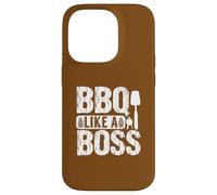 Humour BBQ Like a Boss Grilling Enthusiast Coque pour iPhone 14 Pro