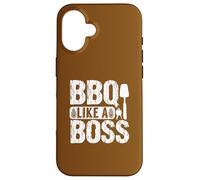 Humour BBQ Like a Boss Grilling Enthusiast Coque pour iPhone 16
