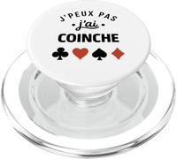 Humour belote Coinche joueuse J'peux Pas J'Ai Coinche PopSockets PopGrip pour MagSafe