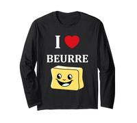 Humour Beurre Nourriture Amour i Love Beurre Manche Longue