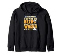 Humour Bière et Arts Martiaux Wushu Phrase Sweat à Capuche