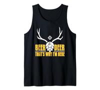 Humour bière et cerf pour Chasseurs fêtards Débardeur
