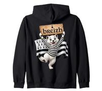 Humour Bretagne Hermine et Drapeau Breton Breizh Sweat à Capuche
