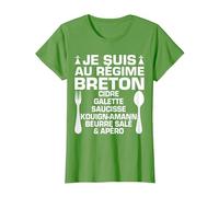 Humour Breton Régime & Apéro Bretagne Cadeau Spécialité T-Shirt, Femme, Herbe, L
