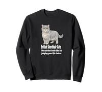 Humour British Shorthair Cats Judging Your Life Choices Sweatshirt
