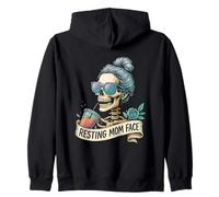 Humour café squelette visage de maman au repos Sweat à Capuche