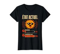 Humour Canicule et Chaleur Etat Actuel : 10% d'Energie T-Shirt Graphique avec Valeur