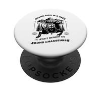Humour Chasse Dieu Créé De Bons Chasseurs Cadeau Chasseur PopSockets PopGrip Adhésif
