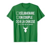 Humour Chasseur Célibataire en Couple À La Chasse T-Shirt, Homme, Vert Kelly, XL