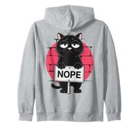 Humour Chat Homme Femme Ado Nope Non Sommeil Paresse Flemme Sweat à Capuche