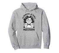 Humour Chat pour Femme Vieille avec Trois Chats Grognons Sweat à Capuche