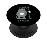 Humour Chat Tasse café Mauvaise Humeur Regard Cadeau frère Chaton PopSockets PopGrip Adhésif