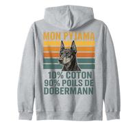 Humour Chien Cadeau Pyjama Poils Dobermann Vintage Sweat à Capuche