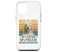Humour Chien Cadeau Pyjama Poils Golden Retriever Vintage Coque pour iPhone 12/12 Pro