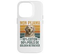 Humour Chien Cadeau Pyjama Poils Golden Retriever Vintage Coque pour iPhone 14 Pro
