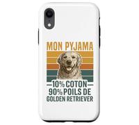 Humour Chien Cadeau Pyjama Poils Golden Retriever Vintage Coque pour iPhone XR