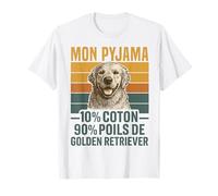 Humour Chien Cadeau Pyjama Poils Golden Retriever Vintage T-Shirt