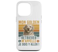 Humour Chien Mon Golden Retriever M' Appelle Cadeau Vintage Coque pour iPhone 13 Pro