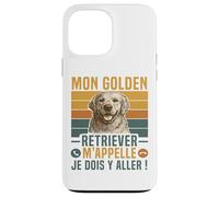 Humour Chien Mon Golden Retriever M' Appelle Cadeau Vintage Coque pour iPhone 13 Pro Max