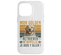 Humour Chien Mon Golden Retriever M' Appelle Cadeau Vintage Coque pour iPhone 14 Pro Max