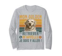 Humour Chien Mon Golden Retriever M' Appelle Cadeau Vintage Manche Longue