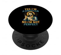 Humour chrétien Pas Parfait Cool Foi Religieuse Homme PopSockets PopGrip Adhésif