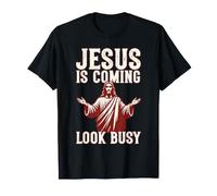 Humour chrétien Vintage : Jésus Arrive, Fais Semblant T-Shirt