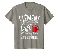 Humour Clément comme Le café il a Un Grain Je l'adore T-Shirt, Enfant, Ardoise, 6 Ans
