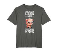 Humour Cochon | Caractère de Cochon | Collègues Amis Travail T-Shirt