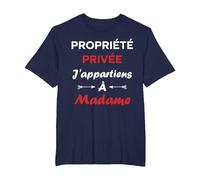 Humour Couple Propriété privée j'appartiens à Madame T-Shirt, Homme Grandes Tailles, Bleu Marine, 4X Tall