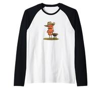 Humour Cowboy Weenie avec Moustache Barbe pour Barbecue et Hot-Dogs Manche Raglan