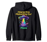 Humour d'amant de pizza avec des vibrations d'enlèvement d'OVNI extraterrestres Meme Sweat à Capuche