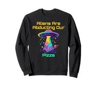Humour d'amant de pizza avec des vibrations d'enlèvement d'OVNI extraterrestres Meme Sweatshirt