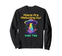 Humour d'amant de thé glacé avec des vibes d'enlèvement d'OVNI extraterrestres Sweatshirt