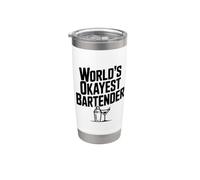 Humour de barman le plus correct du monde pour les amateurs de boissons Gobelet isotherme en acier inoxydable double paroi
