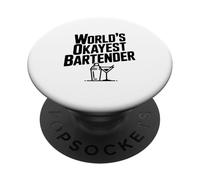 Humour de Barman Le Plus Correct du Monde pour Les Amateurs de Boissons PopSockets PopGrip Adhésif