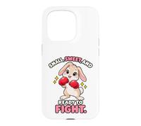 Humour de Boxe Little Sweet Ready to Fight Rabbit Coque pour iPhone 15 Pro
