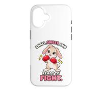 Humour de Boxe Little Sweet Ready to Fight Rabbit Coque pour iPhone 16