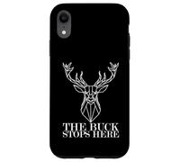 Humour de Chasse The Buck s'arrête Ici Chasseur de cerf Coque pour iPhone XR