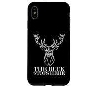 Humour de Chasse The Buck s'arrête Ici Chasseur de cerf Coque pour iPhone XS Max